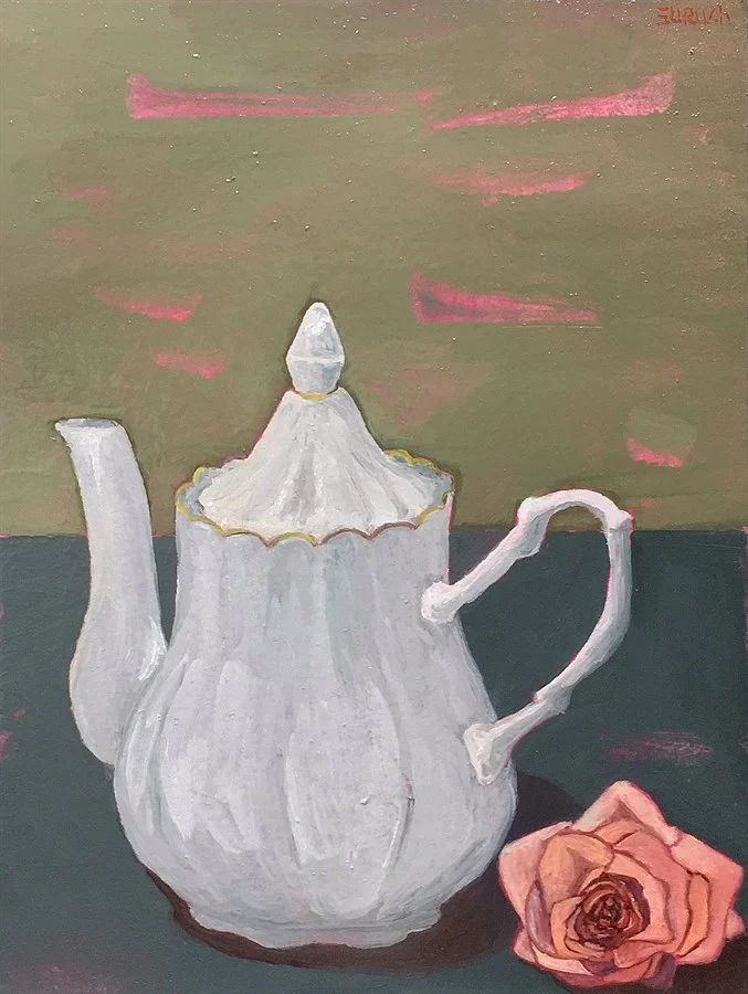 Увядшая роза. 2019, масло, картон